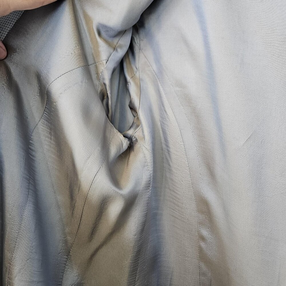 Garfield Marks Blazer Jacket Suit Women 12 Gray Button Micro Check USA Office - Picture 10 of 16